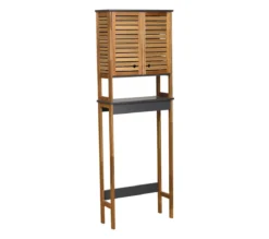 MEUBLE DESSUS WC ACACIA 2 PORTES ET ETAGERE ELEMENT