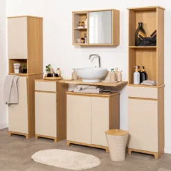 MEUBLE HAUT 1 PORTE MIROIR ETAGERE ET 2 NICHES RIVOLI