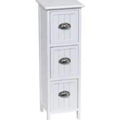 MEUBLE MDF PAULOWNIA 3 TIROIRS AVEC POIGNEE  BLANC