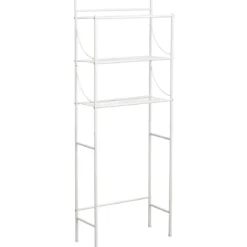 MEUBLE METAL 3 TABLETTES POUR TOILETTES BLANC
