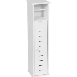 MEUBLE RESERVE ET DEROULEUR PAPIER WC 1 PORTE SANTORIN