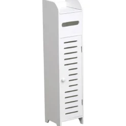 MEUBLE RESERVE ET DEROULEUR PAPIER WC 1 PORTE BLANC