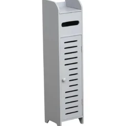 MEUBLE RESERVE ET DEROULEUR PAPIER WC 1 PORTE GRIS