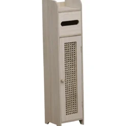 MEUBLE RESERVE ET DEROULEUR PAPIER WC 1 PORTE NATUREL