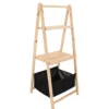 MEUBLE SAPIN 2 ETAGERES ET 1 PANIER NATUREL NOIR