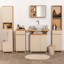 MEUBLE SOUS LAVABO 2 PORTES 1 ETAGERE RIVOLI