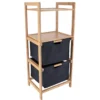 MEUBLE BAMBOU 2 PANIERES ETAGERES NOIR BAMBOU