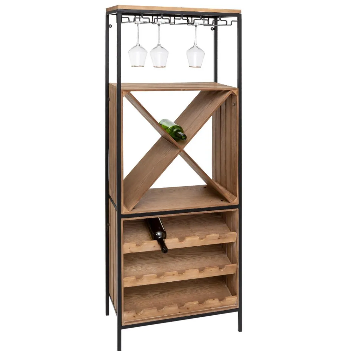 MEUBLE BAR BOUTEILLE BAKOS D.60X30X160CM