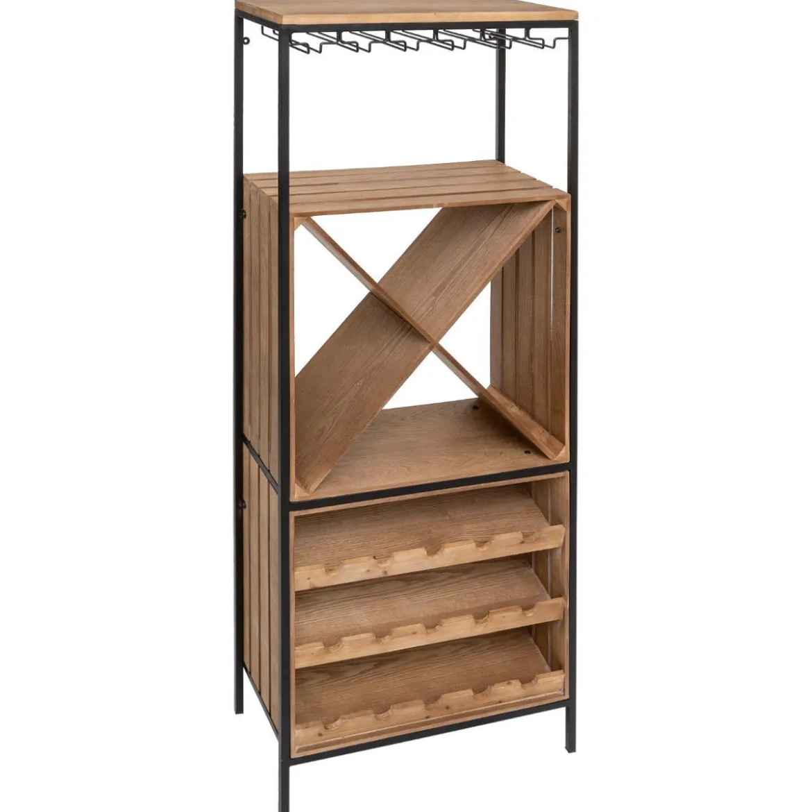 MEUBLE BAR BOUTEILLE BAKOS D.60X30X160CM