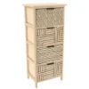 MEUBLE 4 TIROIRS IMPRIMES POIGNEE METAL NATUREL NOIR