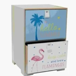 MEUBLE 2 TIROIRS SUR PIEDS FLAMINGO M1
