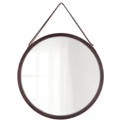 MIROIR A SUSPENDRE BAMBOU D.38CM MARRON