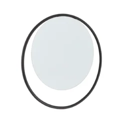 MIROIR ROND CERCLE METAL DIAMETRE 38CM A FIXER NOIR