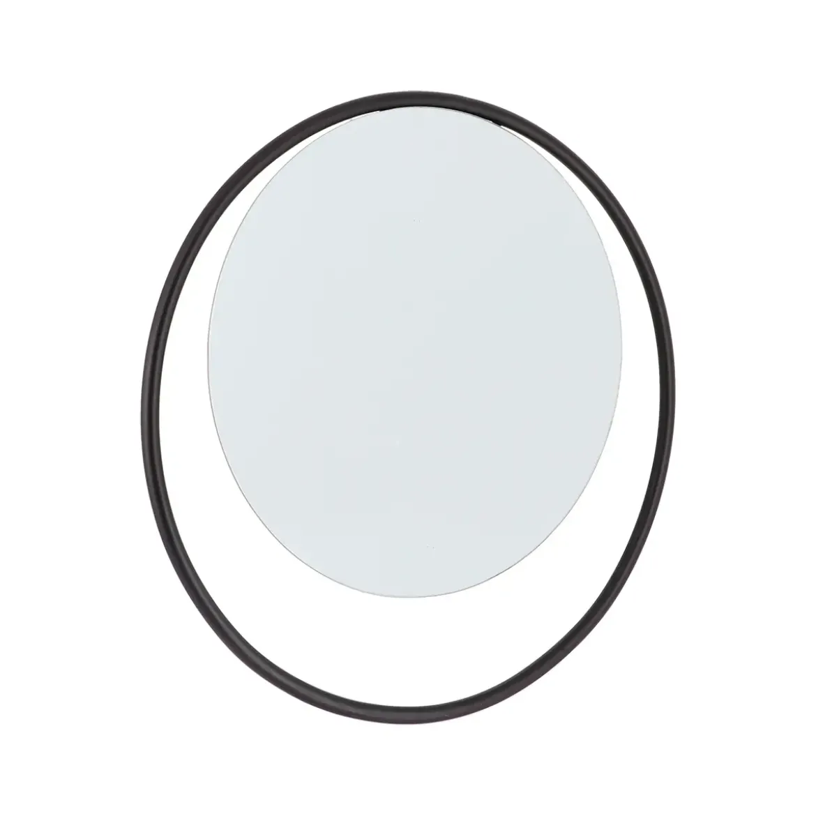 MIROIR ROND CERCLE METAL DIAMETRE 38CM A FIXER NOIR