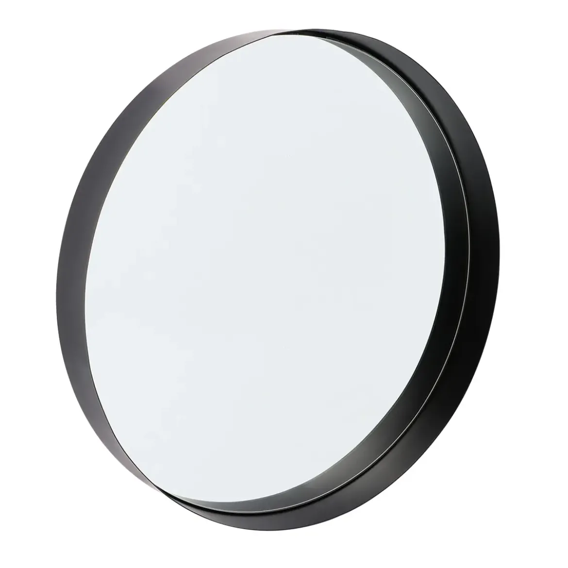 MIROIR ROND METAL AVEC BORDURE D.40CM A FIXER NOIR