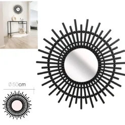 MIROIR BAMBOU D.50CM