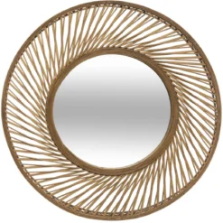 MIROIR BAMBOU SPIRALE D.72CM