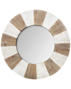 MIROIR BOIS RELIEF JADE D.89CM