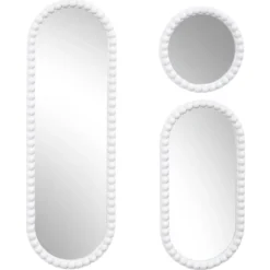 MIROIR CORFU BLANC H75CM X3 PIECES