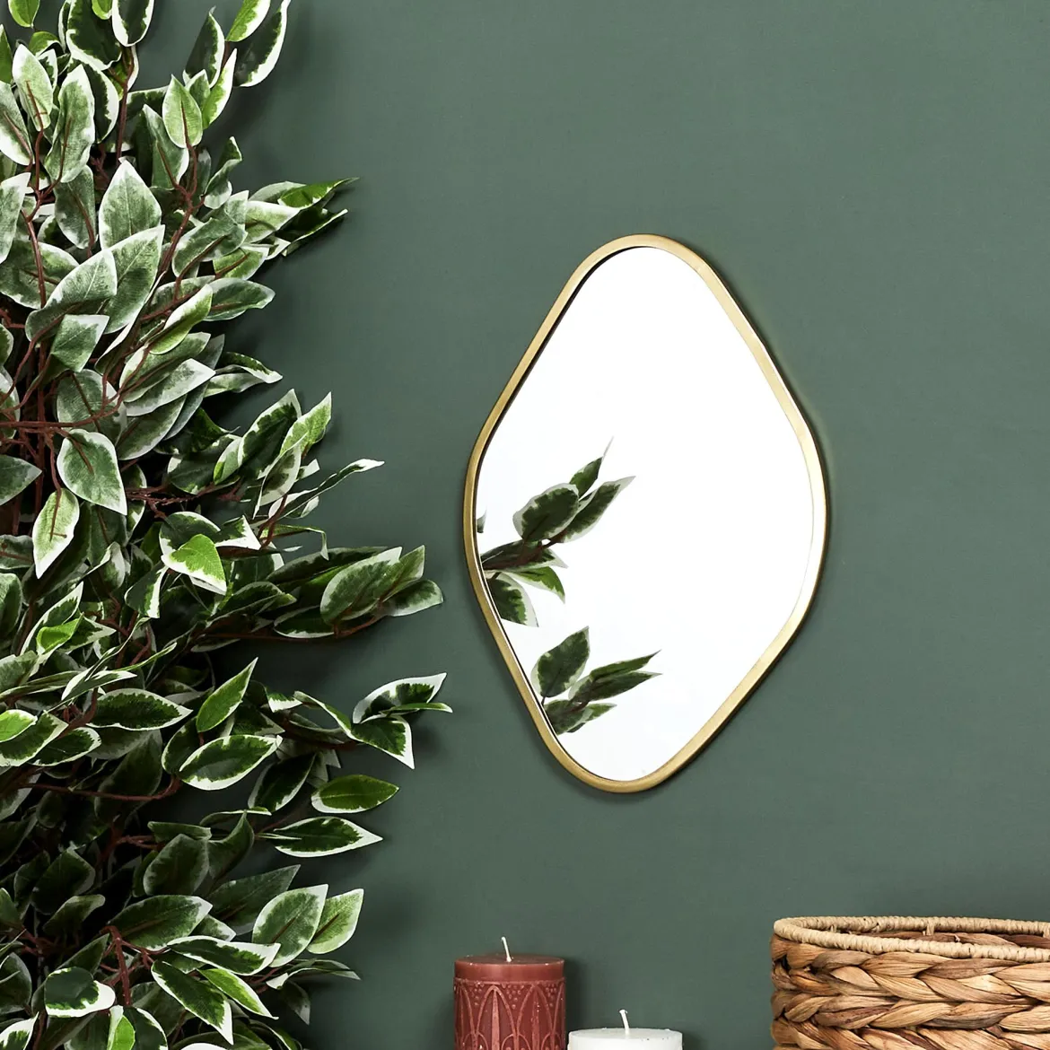 MIROIR DECO CONTOUR DECO DORE LOSANGE