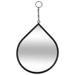 MIROIR GOUTTE LENY METAL NOIR H.27.5CM