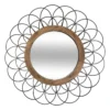MIROIR METAL BOIS FLEUR D.90CM