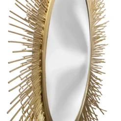 MIROIR METAL SOLEIL OR D.58CM
