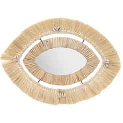 MIROIR RAPHIA TROPIQUES AUSTRALES  D.43X29CM