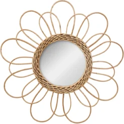 MIROIR ROTIN FLEUR D.38CM