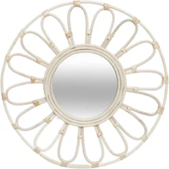 MIROIR ROTIN FLEUR D.56CM