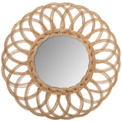 MIROIR ROTIN FLEUR MULTI D.50CM