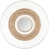 MIROIR SOLEIL METAL ET JONC D.75CM