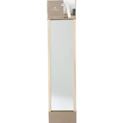MIROIR SUR PIED EFFET BOIS 35X155CM