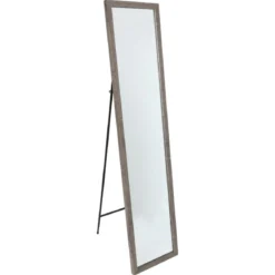 MIROIR SUR PIED EFFET BOIS 35X155CM