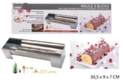 MOULE A BUCHE NOEL ROND INOX 29.5X9CM