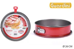 MOULE DEMONTABLE D.26CM ACIER ANTI ADHERENT ROUGE ROSSANA