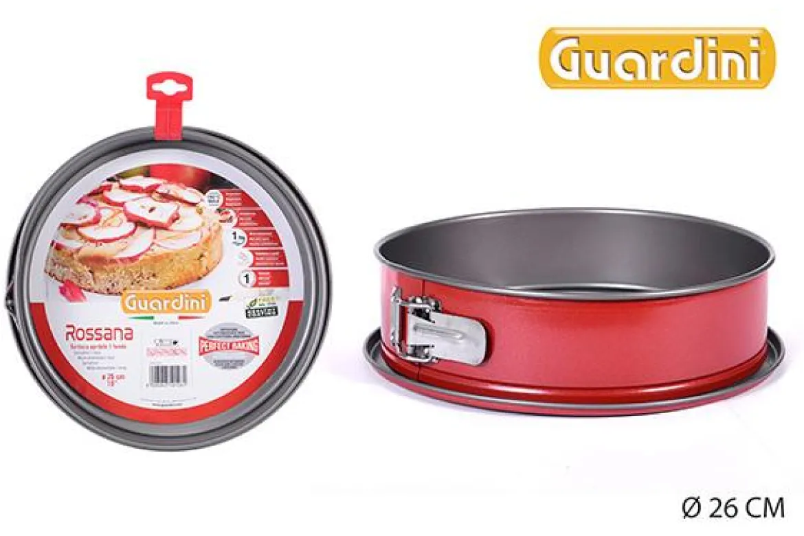 MOULE DEMONTABLE D.26CM ACIER ANTI ADHERENT ROUGE ROSSANA