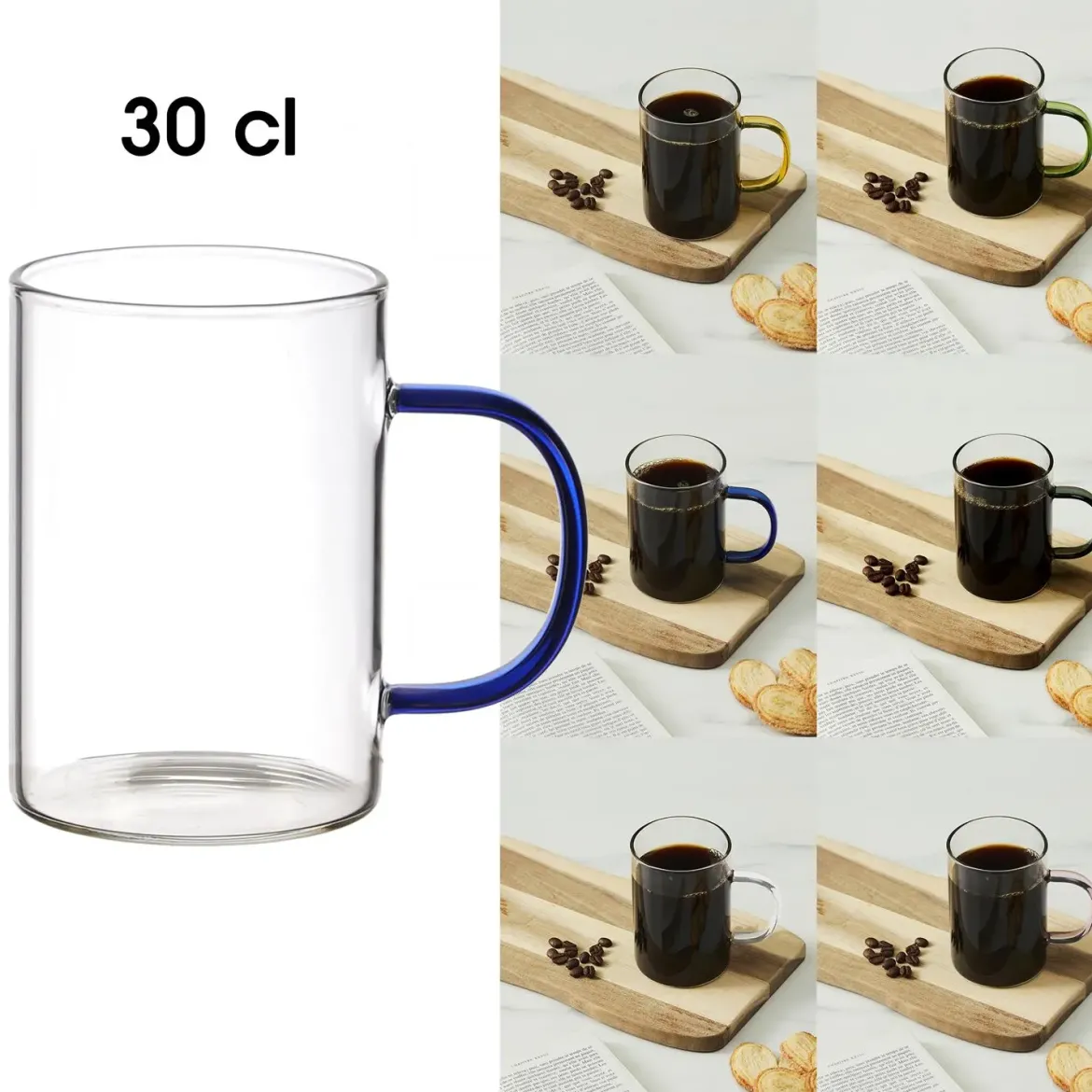 MUG VERRE ANSE COLOREE 30CL