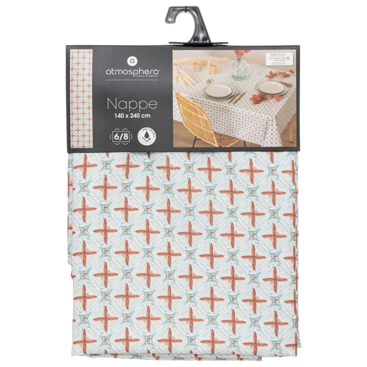 NAPPE ANTI TACHE IMPRIMEE JAKY 140X240CM
