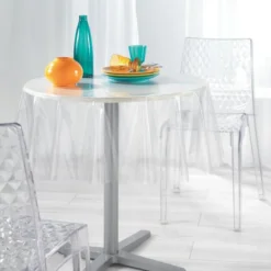 NAPPE CRISTAL RONDE D.140CM PAILLETTES ARGENTEES