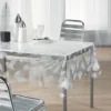 NAPPE CRISTAL 140X240CM PVC IMPRIME FEUILLE BLANC