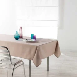 NAPPE RECTANGLE 140X250 CM CHAMBRAY UNI ENDUIT NEWTON LIN