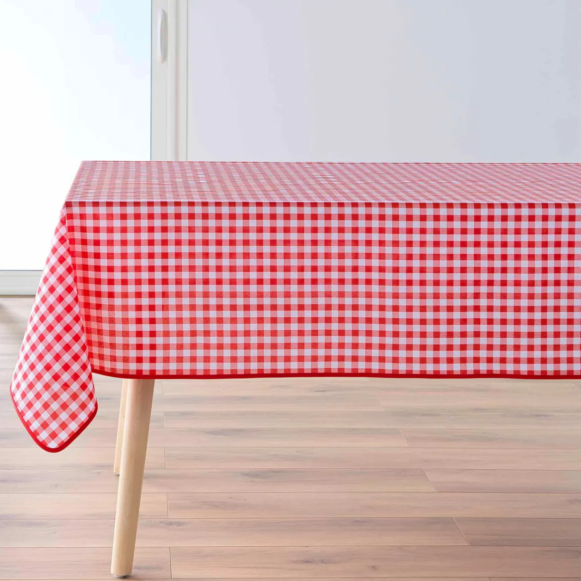 NAPPE RECTANGLE 150X240CM FILS TEINTS VICHY ROUGE
