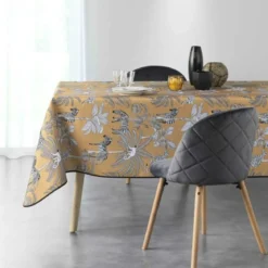 NAPPE RECTANGLE 150X240CM IMPRIME AFRICANA JAUNE