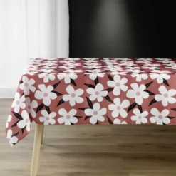 NAPPE RECTANGLE 140X240CM IMPRIME DARCY TERRACOTTA
