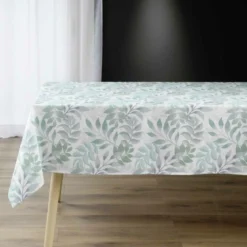 NAPPE RECTANGLE 140X240CM IMPRIME EFFET LIN CLELINE