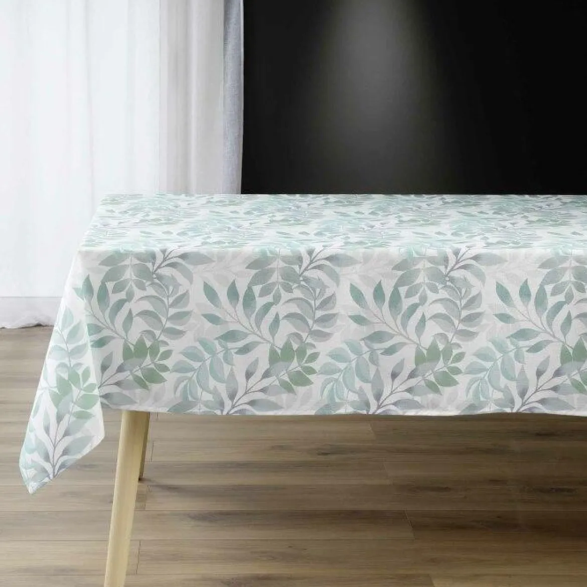 NAPPE RECTANGLE 140X240CM IMPRIME EFFET LIN CLELINE