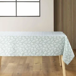 NAPPE RECTANGLE 140X240CM IMPRIMEE MICROFIBRE DIVANY SAUGE