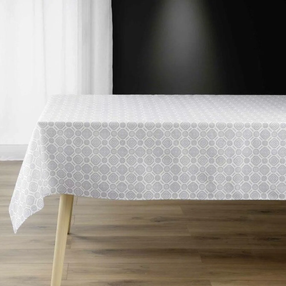 NAPPE RECTANGLE 140X240CM IMPRIME EFFET LIN CALLIS