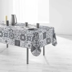 NAPPE RECTANGLE 150X240CM IMPRIME PERSANE GRIS